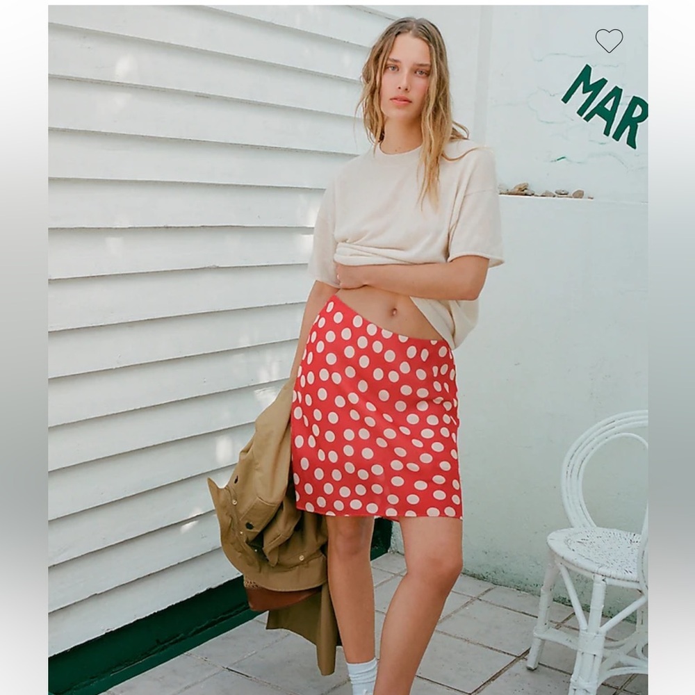 NWT Jcrew Gwen layered slip skirt in polka dot chiffon